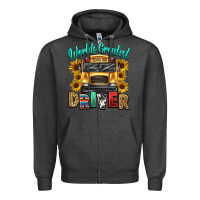 Charcoal Heather worlds greatest school bus driver Zipper Hoodie - texasbilliewilder
