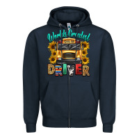 Navy worlds greatest school bus driver Zipper Hoodie - texasbilliewilder