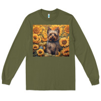 Army Green yorkshire terrier Long Sleeve Tee - Unal Design