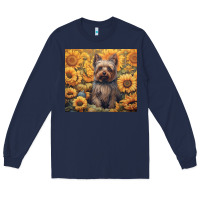 Navy yorkshire terrier Long Sleeve Tee - Unal Design