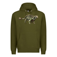 Army Green Ankylosaurus T-Rex Premium Hoodie - LillyAllenDesigns