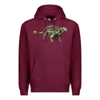 Burgundy Ankylosaurus T-Rex Premium Hoodie - LillyAllenDesigns