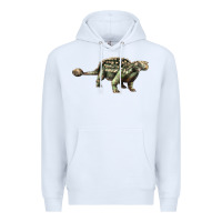White Ankylosaurus T-Rex Premium Hoodie - LillyAllenDesigns