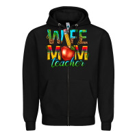 Black wife mom teacher Zipper Hoodie - texasbilliewilder