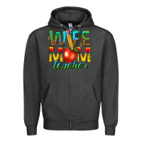 Charcoal Heather wife mom teacher Zipper Hoodie - texasbilliewilder