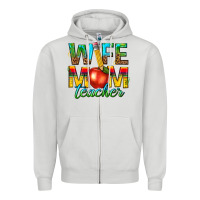Dove Grey wife mom teacher Zipper Hoodie - texasbilliewilder
