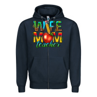 Navy wife mom teacher Zipper Hoodie - texasbilliewilder