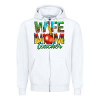 White wife mom teacher Zipper Hoodie - texasbilliewilder