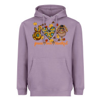 Lavender Peace Love Thankful Heavyweight Hoodie - CowhideDigitalArt