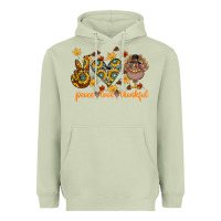 Matcha Peace Love Thankful Heavyweight Hoodie - CowhideDigitalArt