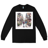 Black Japan Street Long Sleeve Tee - Unal Design