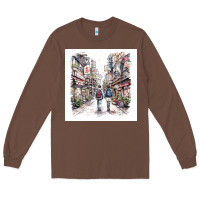 Chestnut Japan Street Long Sleeve Tee - Unal Design