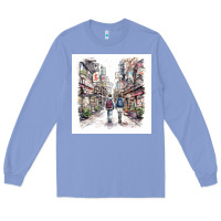 Colony Blue Japan Street Long Sleeve Tee - Unal Design