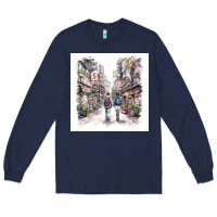 Navy Japan Street Long Sleeve Tee - Unal Design