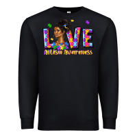 Black love autism awareness Premium Sweatshirt - JahusDesignShop