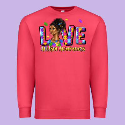Love Autism Awareness Premium Sweatshirt Designed By Jahusdesignshop