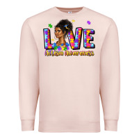Pale Pink love autism awareness Premium Sweatshirt - JahusDesignShop