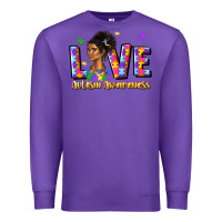 Purple love autism awareness Premium Sweatshirt - JahusDesignShop