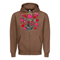 Chestnut valentine's day french bulldog puppy Zipper Hoodie - RanaPortraitStore