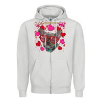 Dove Grey valentine's day french bulldog puppy Zipper Hoodie - RanaPortraitStore