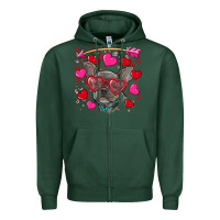 Sports Green valentine's day french bulldog puppy Zipper Hoodie - RanaPortraitStore