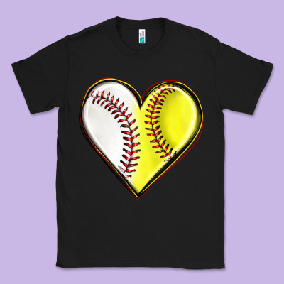 Classic Tee baseball and softball heart