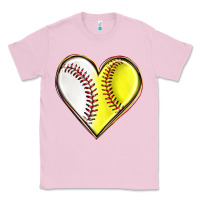 Bubblegum Pink baseball and softball heart Classic Tee - texasbilliewilder