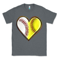 Charcoal Heather baseball and softball heart Classic Tee - texasbilliewilder