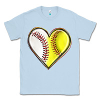 Dusty Blue baseball and softball heart Classic Tee - texasbilliewilder