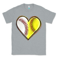 Heather Grey baseball and softball heart Classic Tee - texasbilliewilder
