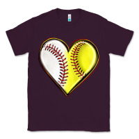 Plum baseball and softball heart Classic Tee - texasbilliewilder