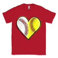 Red baseball and softball heart Classic Tee - texasbilliewilder