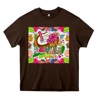 Chocolate Brown summer time Heavy Core Tee - CowhideDigitalArt