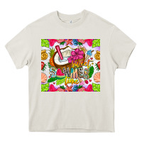 Cream summer time Heavy Core Tee - CowhideDigitalArt
