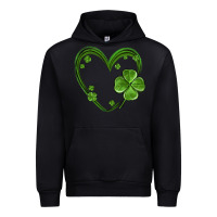 Black st patricks day shamrock heart Urban Hoodie - MaliasSmallBusiness