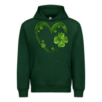 Forest Green st patricks day shamrock heart Urban Hoodie - MaliasSmallBusiness