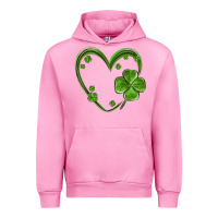 Fuchsia Pink st patricks day shamrock heart Urban Hoodie - MaliasSmallBusiness