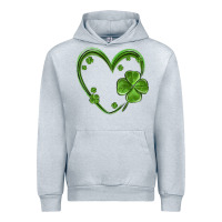 Heather Grey st patricks day shamrock heart Urban Hoodie - MaliasSmallBusiness