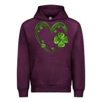 Mauve Wine st patricks day shamrock heart Urban Hoodie - MaliasSmallBusiness