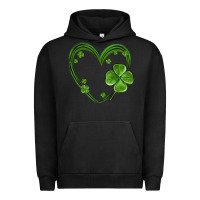 Pigment Black st patricks day shamrock heart Urban Hoodie - MaliasSmallBusiness