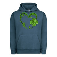 Pigment Midnight Navy st patricks day shamrock heart Urban Hoodie - MaliasSmallBusiness