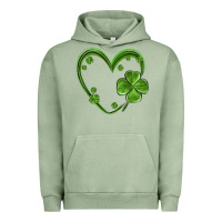 Pigment Oil Green st patricks day shamrock heart Urban Hoodie - MaliasSmallBusiness
