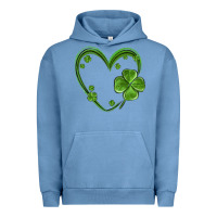 Pigment Pebble Blue st patricks day shamrock heart Urban Hoodie - MaliasSmallBusiness
