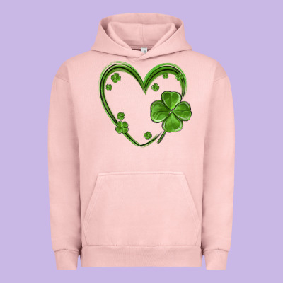 St Patricks Day Shamrock Heart Urban Hoodie Designed By Maliassmallbusiness