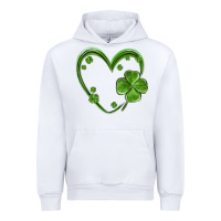 White st patricks day shamrock heart Urban Hoodie - MaliasSmallBusiness