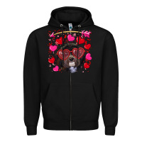 Black valentine's day havanese dog Zipper Hoodie - RanaPortraitStore