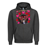 Charcoal Heather valentine's day havanese dog Zipper Hoodie - RanaPortraitStore