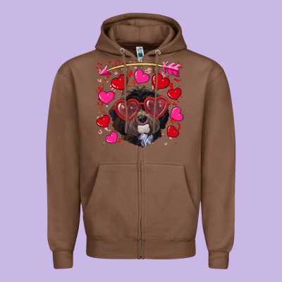 Zipper Hoodie valentine's day havanese dog
