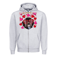 Heather Grey valentine's day havanese dog Zipper Hoodie - RanaPortraitStore