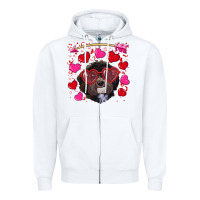 White valentine's day havanese dog Zipper Hoodie - RanaPortraitStore